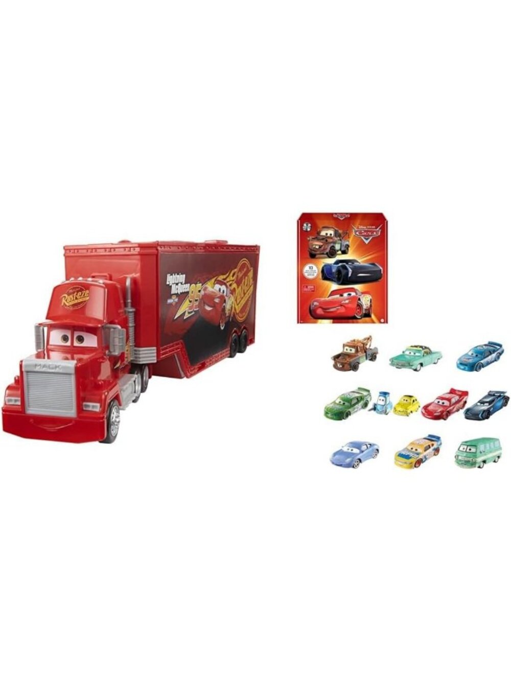 Transforming Toy Truck & Tune-Up Station Bundle with 10 Die-Cast Mini Racers